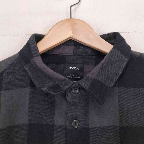 ルーカ RVCA バックプリント ブロックチェックネルシャツ メンズ JPN:L