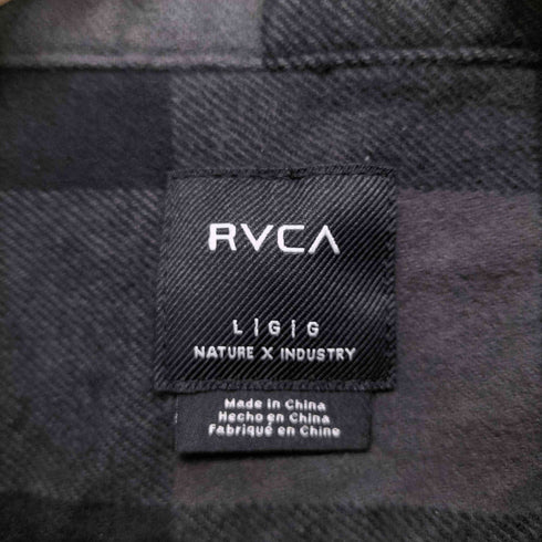 ルーカ RVCA バックプリント ブロックチェックネルシャツ メンズ JPN:L