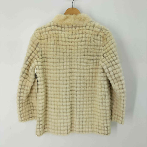 ファー ノーカラーコート レディース