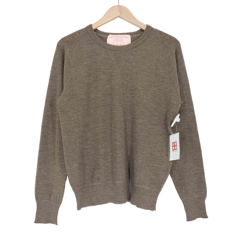 オールダービーニットウェア Oldderby Knitwear 前Vガゼット ウール クルーネックニット メンズ JPN:M