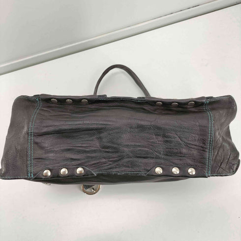 via repubblica イタリア製 スタッズ Dカン レザー ハンド バッグ レディース