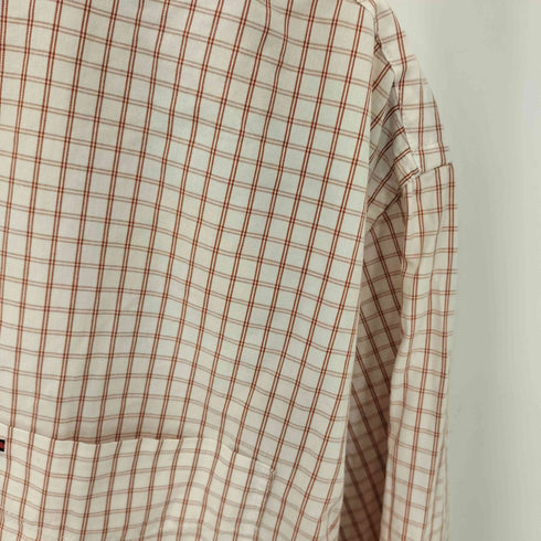 トミーヒルフィガー TOMMY HILFIGER チェック柄 クロップド ノーカラーシャツ レディース import:L