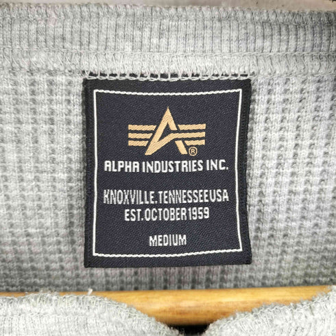 アルファインダストリーズ ALPHA INDUSTRIES ワッフル ヘンリーネックTシャツ メンズ M