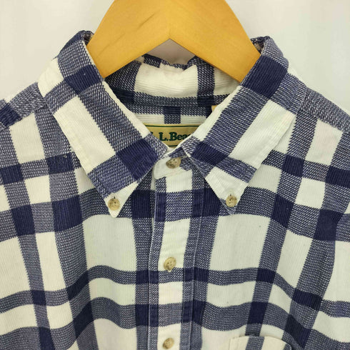 エルエルビーン L.L.Bean 80-90s チェック柄 コーデュロイ ボタンダウン 長袖シャツ メンズ MED