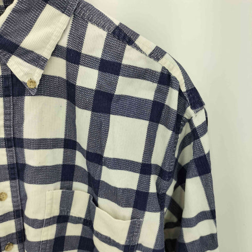 エルエルビーン L.L.Bean 80-90s チェック柄 コーデュロイ ボタンダウン 長袖シャツ メンズ MED
