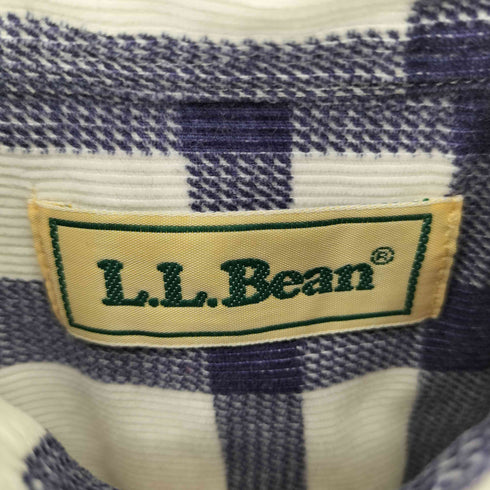 エルエルビーン L.L.Bean 80-90s チェック柄 コーデュロイ ボタンダウン 長袖シャツ メンズ MED