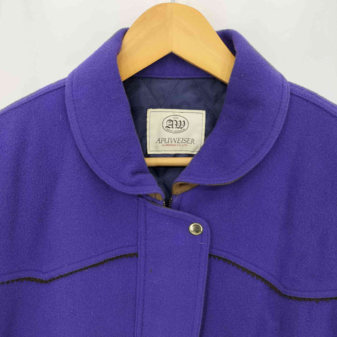 APUWEISER 裏地キルティング ウールナイロン クロップドジャケット レディース 9A