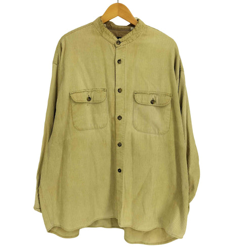 HIM COLLETION 80-90S 細畝 コーデュロイ バンドカラーシャツ メンズ import:XL