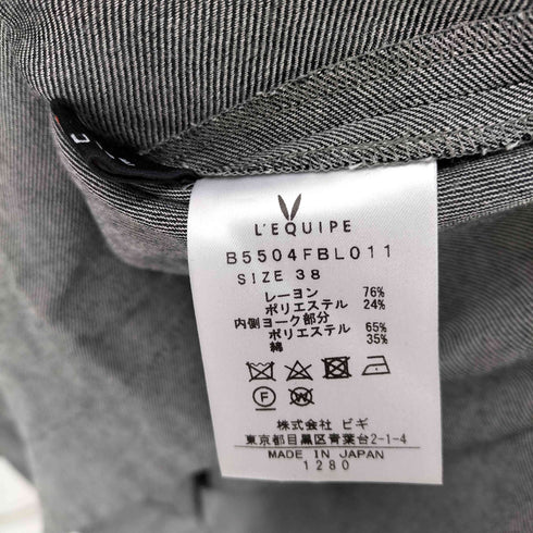 L’EQUIPE YOSHIE INABA ノーカラーロングブラウス レディース JPN:38