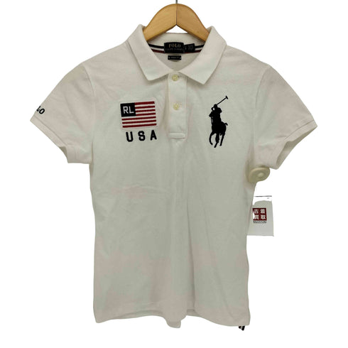 ポロラルフローレン POLO RALPH LAUREN SKINNY FIT 星条旗 BIGポニー S/S ポロシャツ レディース import:S