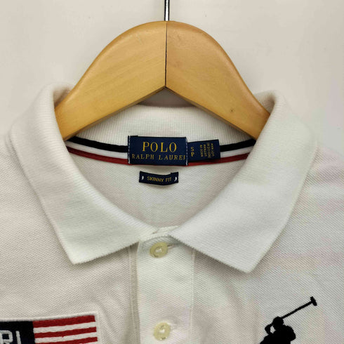 ポロラルフローレン POLO RALPH LAUREN SKINNY FIT 星条旗 BIGポニー S/S ポロシャツ レディース import:S