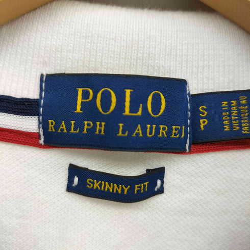 ポロラルフローレン POLO RALPH LAUREN SKINNY FIT 星条旗 BIGポニー S/S ポロシャツ レディース import:S