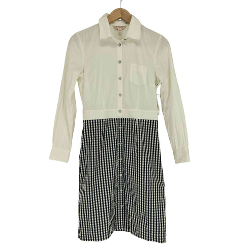 レッドフリースブルックスブラザース Red Fleece Brooks Brothers チェック柄 切替デザイン シャツワンピース レディース 2