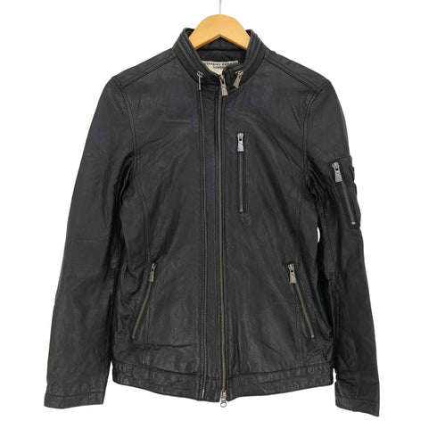 キャサリンハムネットロンドン KATHARINE HAMNETT LONDON 変形ジップ 2way ゴートスキン マルチポケット パッカブル レザージャケット メンズ import:L
