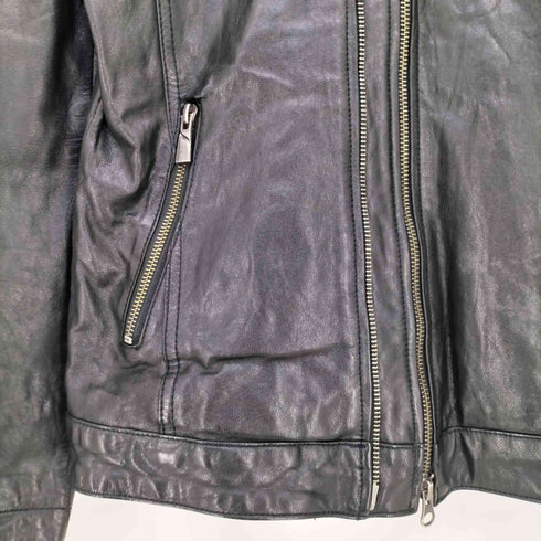 キャサリンハムネットロンドン KATHARINE HAMNETT LONDON 変形ジップ 2way ゴートスキン マルチポケット パッカブル レザージャケット メンズ import:L