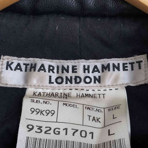 キャサリンハムネットロンドン KATHARINE HAMNETT LONDON 変形ジップ 2way ゴートスキン マルチポケット パッカブル レザージャケット メンズ import:L