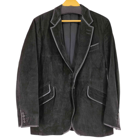 ポールスミス Paul Smith 羊革スエードレザーテーラードジャケット 裏地花柄 メンズ import:L