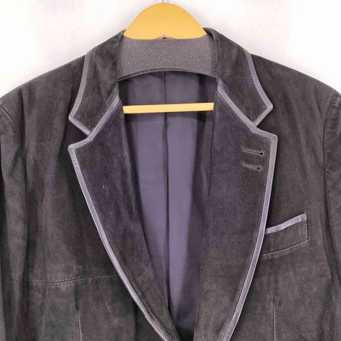 ポールスミス Paul Smith 羊革スエードレザーテーラードジャケット 裏地花柄 メンズ import:L