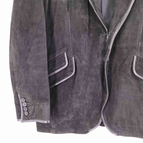 ポールスミス Paul Smith 羊革スエードレザーテーラードジャケット 裏地花柄 メンズ import:L