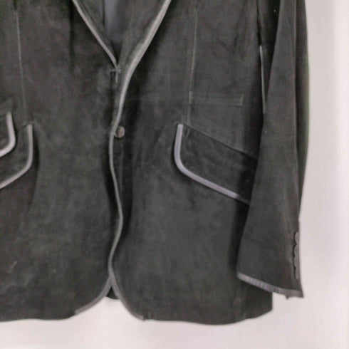 ポールスミス Paul Smith 羊革スエードレザーテーラードジャケット 裏地花柄 メンズ import:L