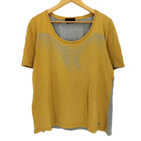 アレキサンダーマックイーン Alexander McQueen スカル刺繍 イーグルプリント バイカラー Tシャツ メンズ import:L