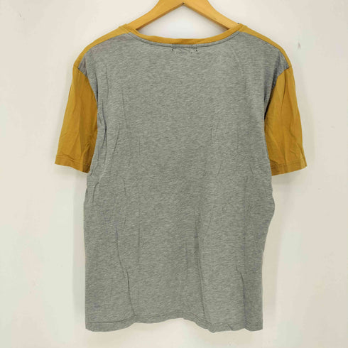 アレキサンダーマックイーン Alexander McQueen スカル刺繍 イーグルプリント バイカラー Tシャツ メンズ import:L