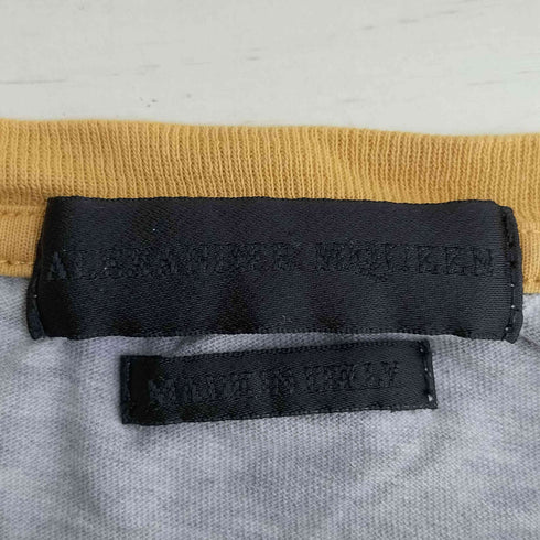 アレキサンダーマックイーン Alexander McQueen スカル刺繍 イーグルプリント バイカラー Tシャツ メンズ import:L
