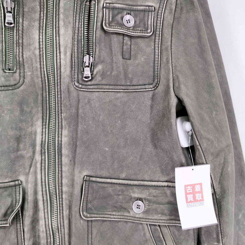 METHOD F.D.G LABO 牛革スタンドカラージップアップレザージャケット メンズ JPN:L