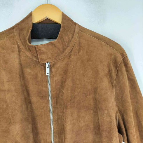 ザラ ZARA スエードレザーシングルライダースジャケット メンズ import:L