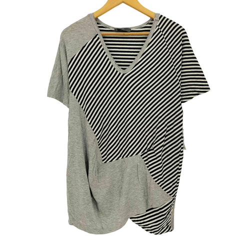 マックキュー McQ ボーダー パッチワーク Vネック Tシャツ メンズ import:S