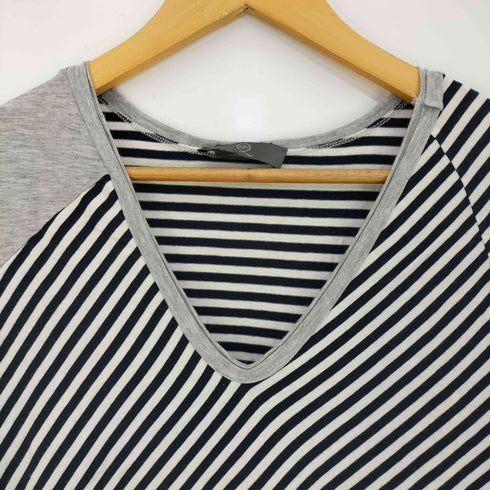 マックキュー McQ ボーダー パッチワーク Vネック Tシャツ メンズ import:S