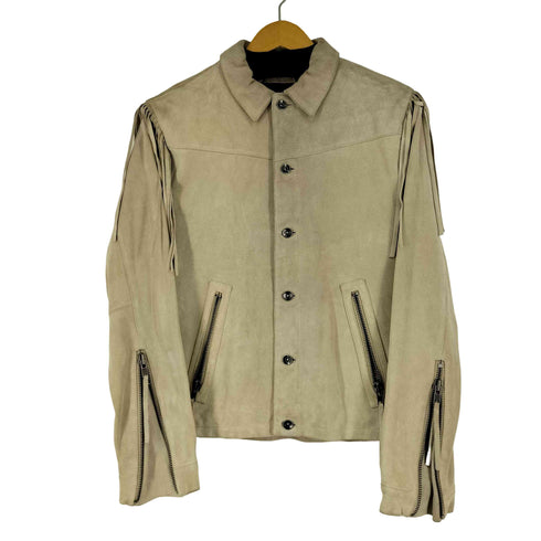 エイチアンドエム H&M フリンジスエードレザージャケット メンズ 48