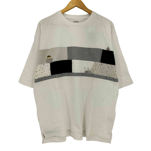 グラニフ graniph DQ+g メタルプリント パッチワーク クルーネックTシャツ メンズ JPN:L