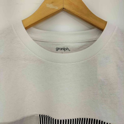 グラニフ graniph DQ+g メタルプリント パッチワーク クルーネックTシャツ メンズ JPN:L