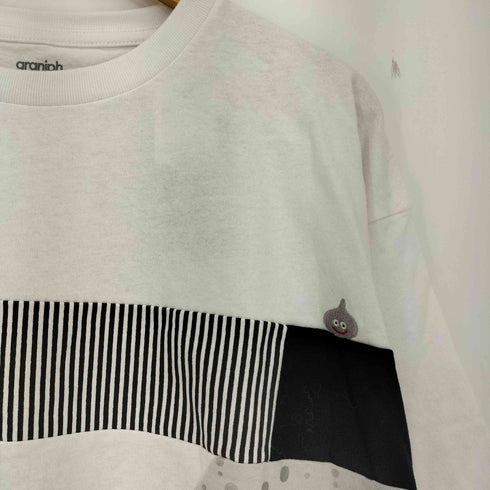 グラニフ graniph DQ+g メタルプリント パッチワーク クルーネックTシャツ メンズ JPN:L