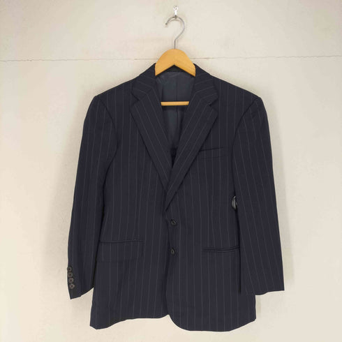 ラルフローレン RALPH LAUREN 総裏 開き見せ サイドベンツ ストライプ 2Bシングルテーラードジャケット セットアップ メンズ C90-W78-T165 A4