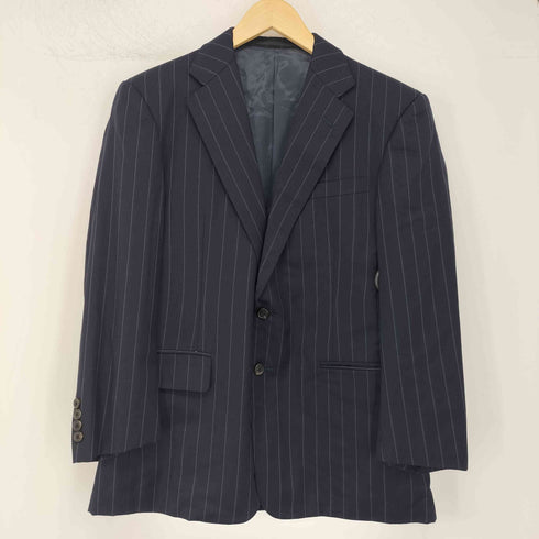 ラルフローレン RALPH LAUREN 総裏 開き見せ サイドベンツ ストライプ 2Bシングルテーラードジャケット セットアップ メンズ C90-W78-T165 A4