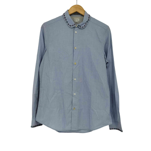 ポールスミス Paul Smith 襟刺繍 丸襟ドレスシャツ メンズ JPN:M