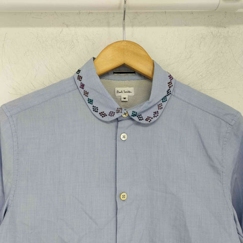 ポールスミス Paul Smith 襟刺繍 丸襟ドレスシャツ メンズ JPN:M
