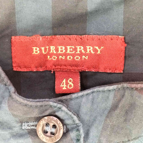 バーバリーロンドン BURBERRY LONDON ホース刺繍 チェック切替 ヘンリーネックTシャツ レディース 48