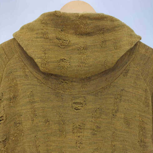 ミハラヤスヒロ MIHARA YASUHIRO Y2K ダメージ加工 ハイネック プルオーバー ニット フーディー メンズ JPN:S