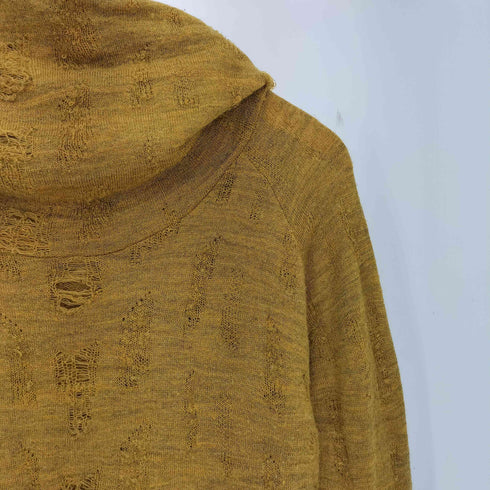 ミハラヤスヒロ MIHARA YASUHIRO Y2K ダメージ加工 ハイネック プルオーバー ニット フーディー メンズ JPN:S