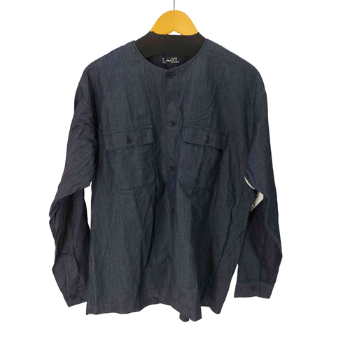 ムジラボ MUJI labo インディゴノーカラーシャツ メンズ L~XL