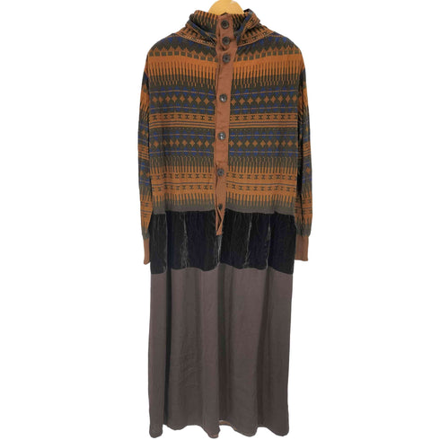 ズッカ ZUCCa アーガイルハイネックワンピース レディース JPN:M