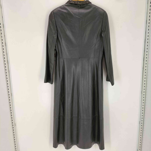 YINGDAK ラムレザーステンカラーコート レディース 165/88a