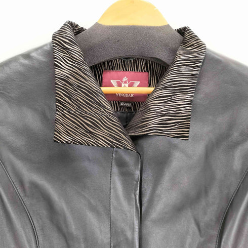 YINGDAK ラムレザーステンカラーコート レディース 165/88a