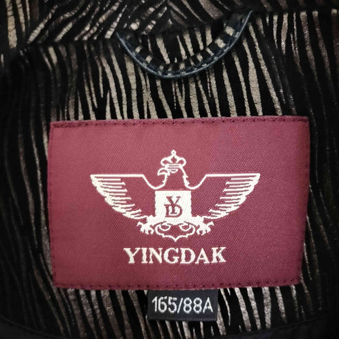 YINGDAK ラムレザーステンカラーコート レディース 165/88a