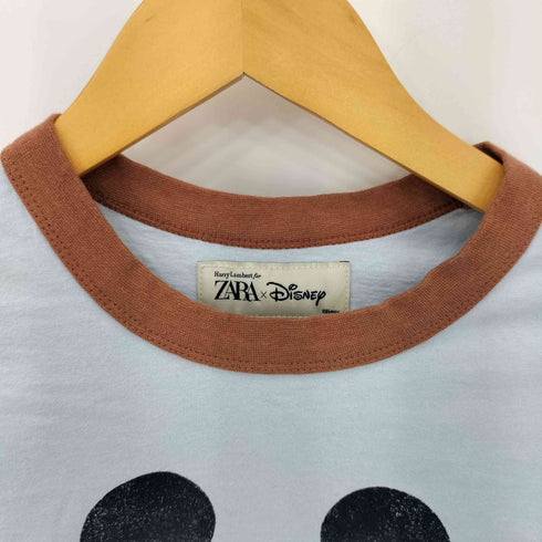 ザラ ZARA HARRY LAMBERT キャラクタープリント クルーネック リンガーTシャツ レディース import:XS