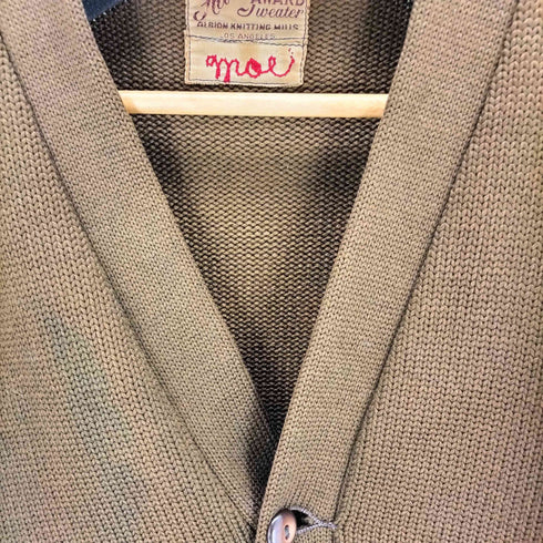 Albion Award Sweater 40s~50s Lettered Cardigan レタードニットカーディガン メンズ