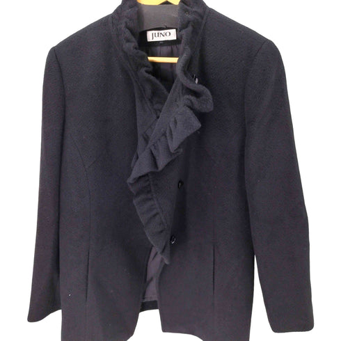 JUNO アンゴラ・カシミヤ混 フリルデザイン ジャケット レディース JPN:11号